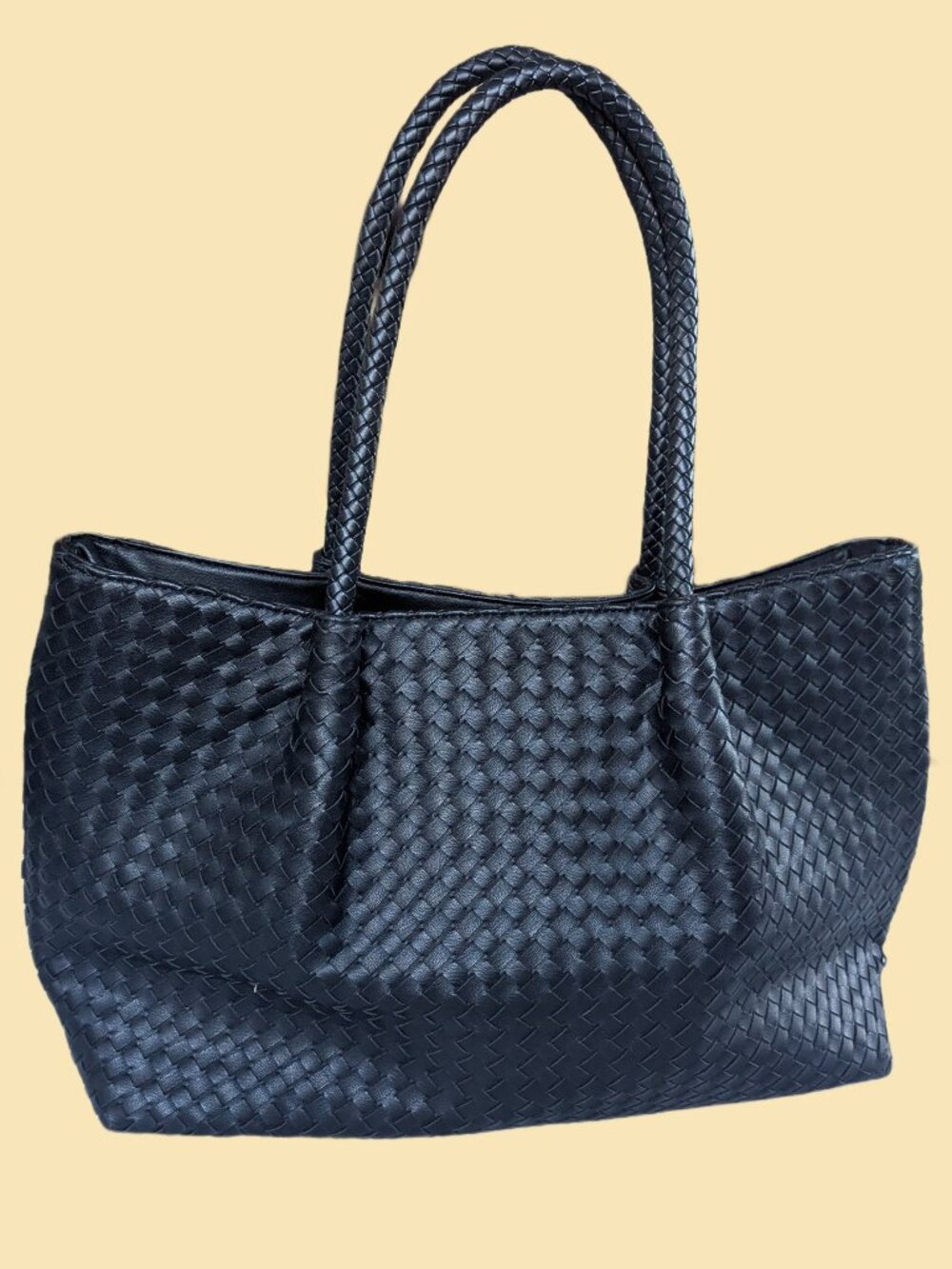 Lulu Dharma Black Napa Vegan Leather Tote Bag - Picture 2 of 10